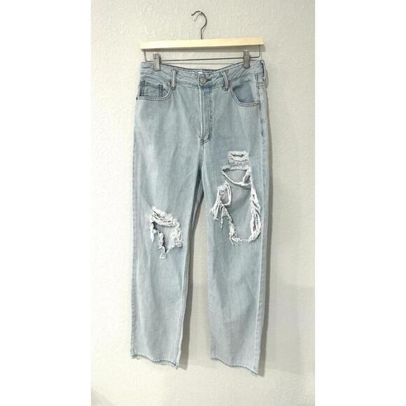 Denim - S.O.N.G. 90s Boyfriend Jeans Destroyed Light Blue Size 9/29
